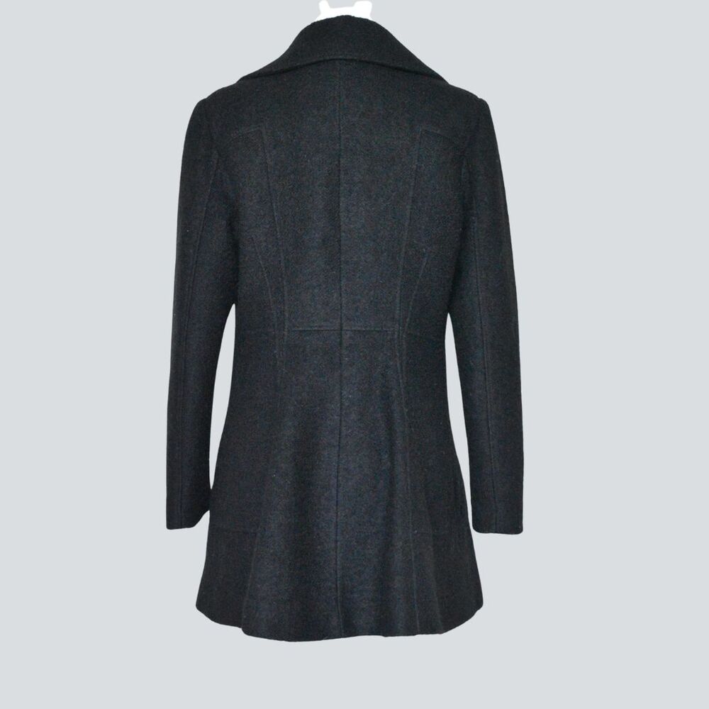 GUESS Women's Wool-Blend Black A-line Fit Swing/Trench Coat Size XL - Picture 4 of 10